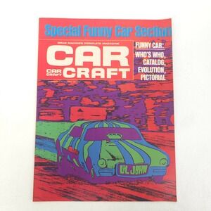 Vintage 1971 Funny Car Section Camaro Mustang Cuda Challenger Print Ad Garage